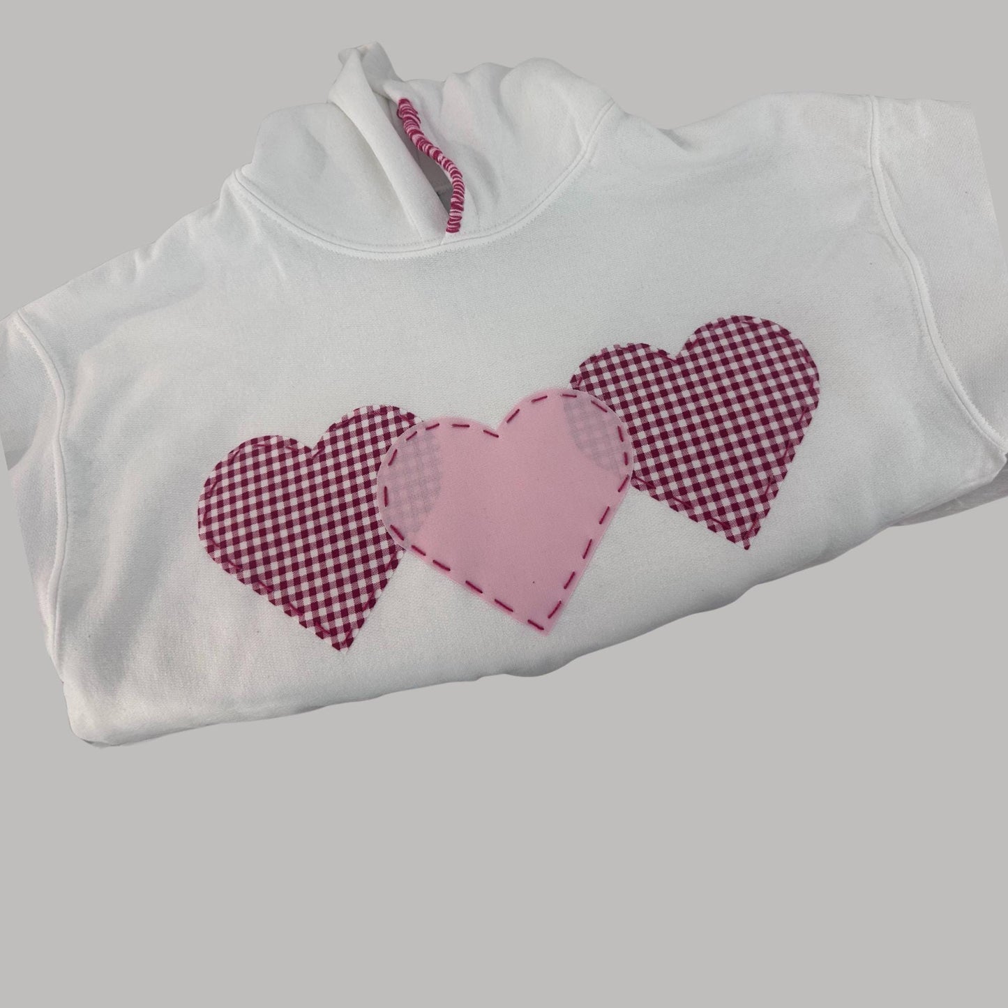 Heart Patchwork Hoodie Handmade with Love