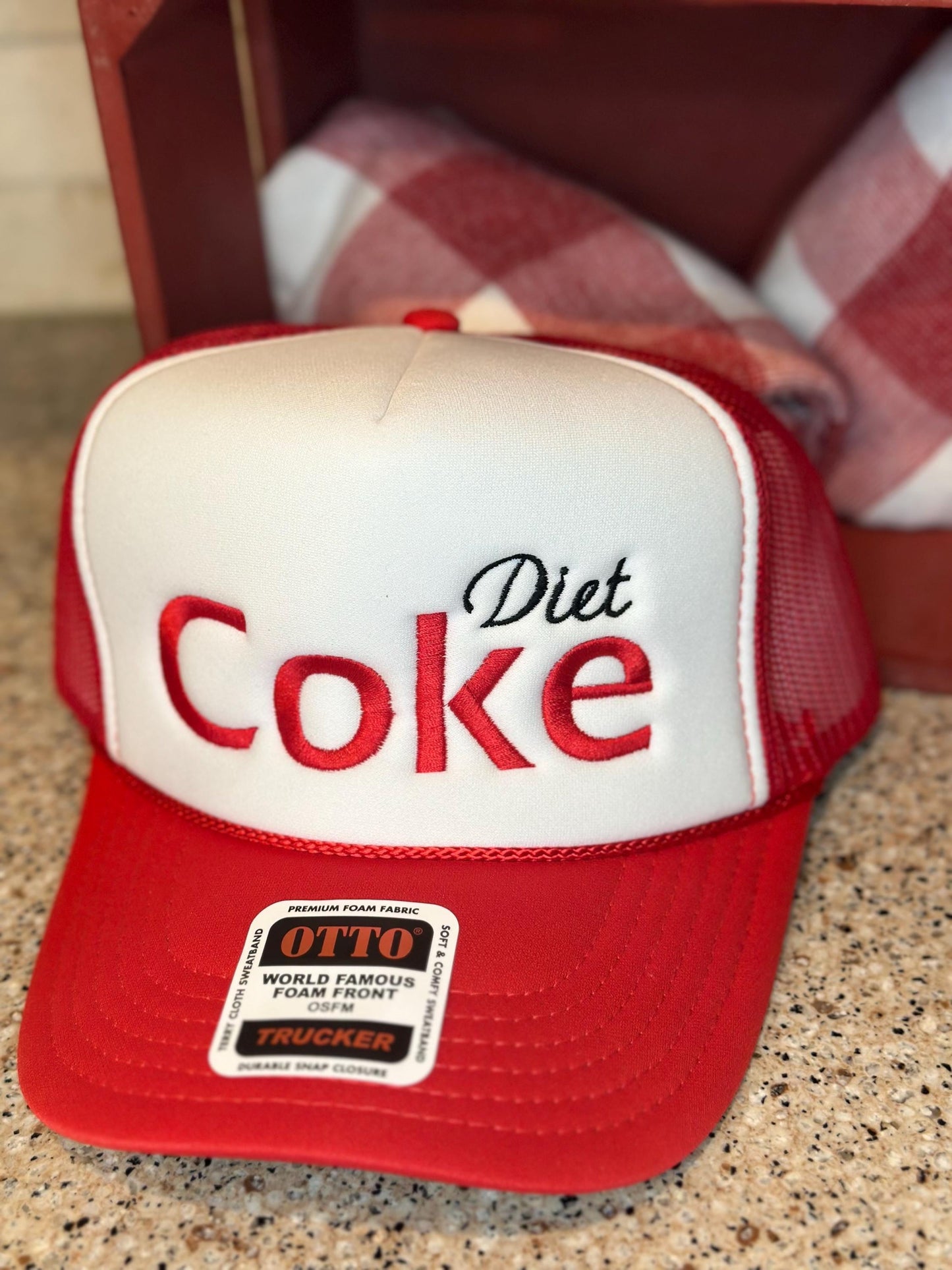 Diet coke trucker hat “Ice. Straw. Can. Repeat