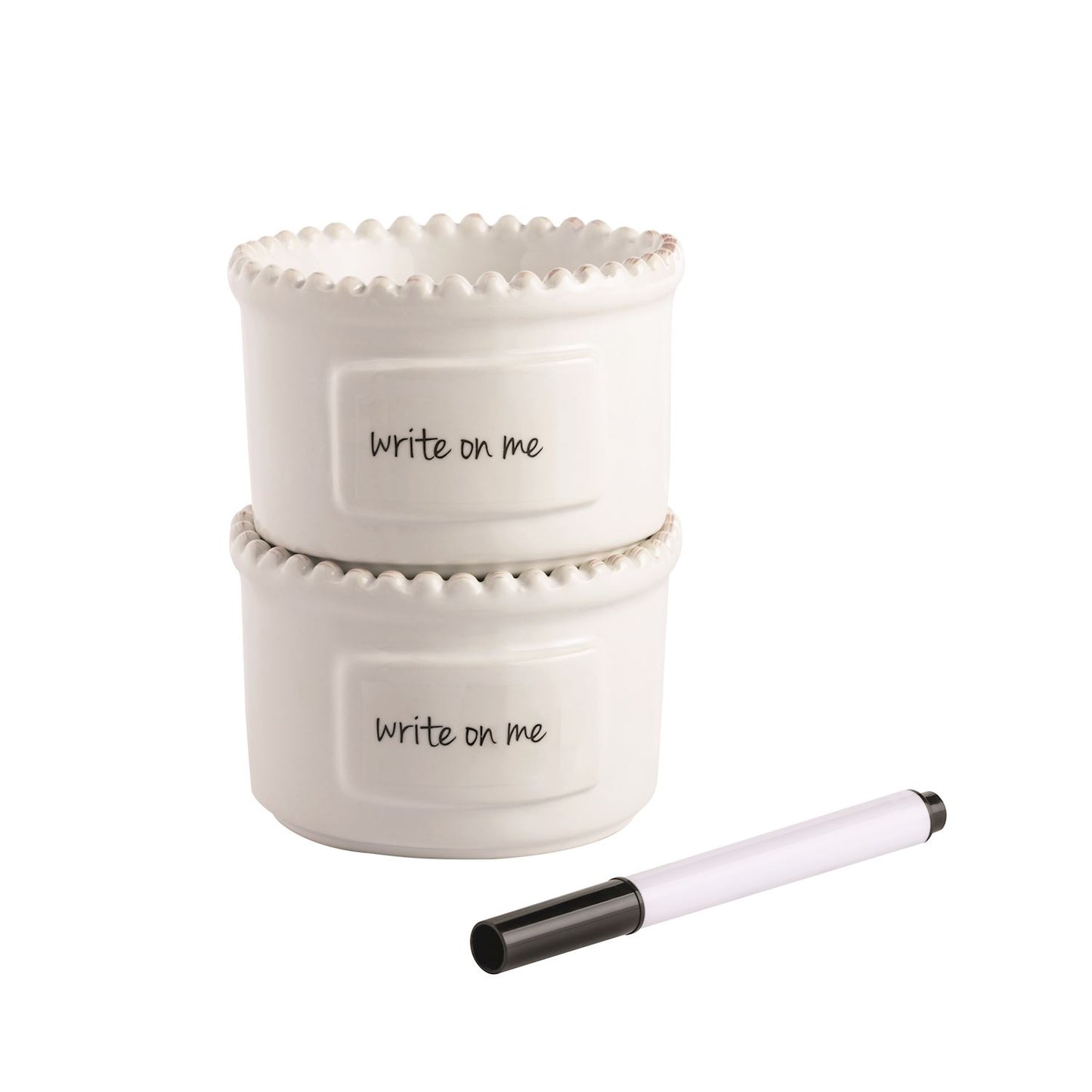 Dotted Rim Personalize Ramekin Set