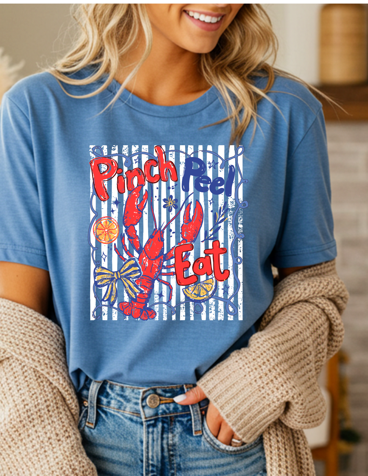 Pinch Peel Eat Crawfish Tee