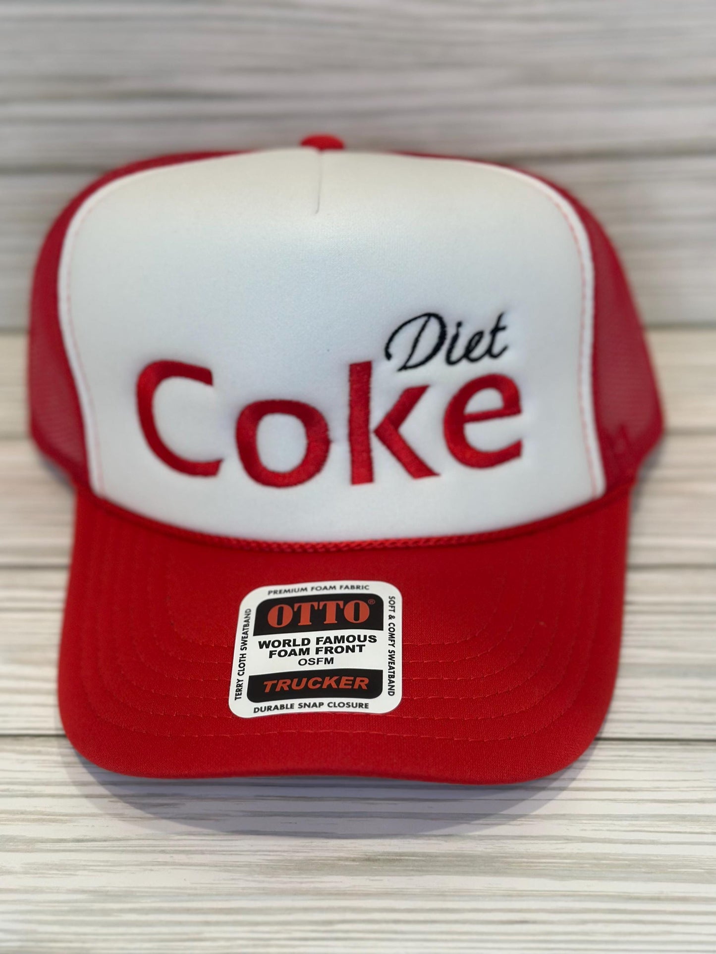 Diet coke trucker hat “Ice. Straw. Can. Repeat
