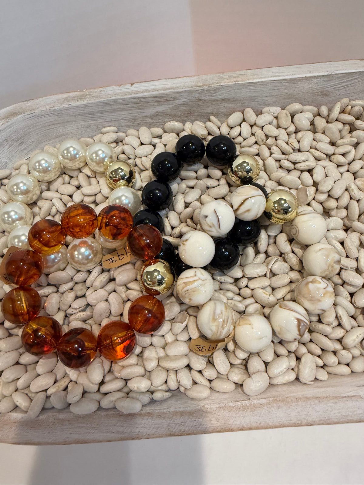 Large Beaded Bracelet with Gold Bead