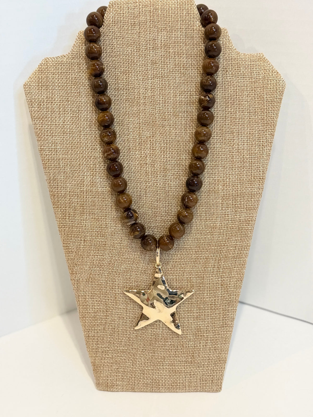 Beaded Necklace with Star Charm