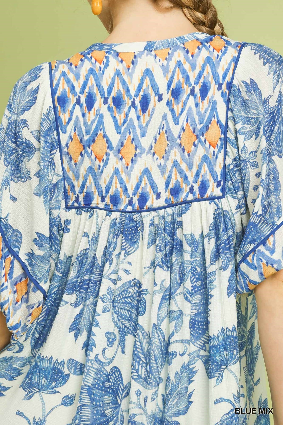 Abstract Mixed Tiered Babydoll Dress