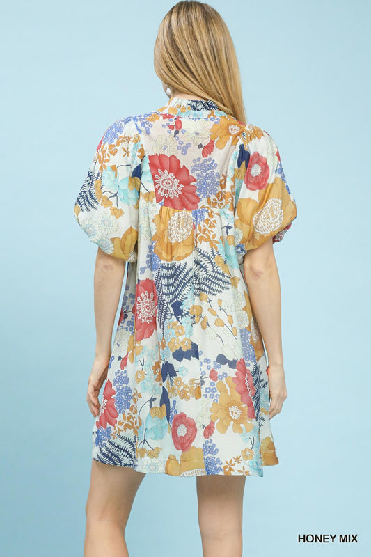 Mix Floral Babydoll Dress