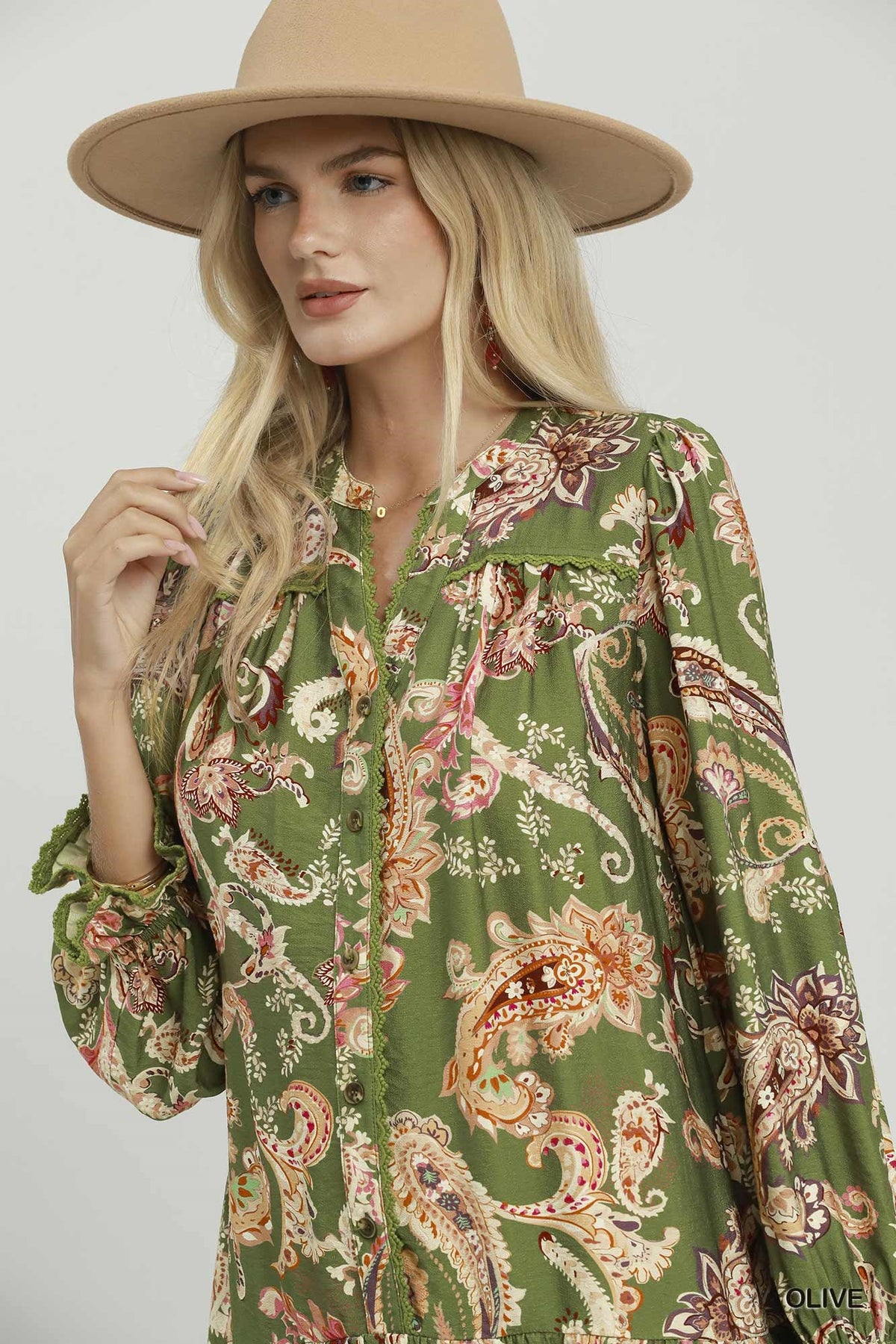 Paisley Print Tiered Dress