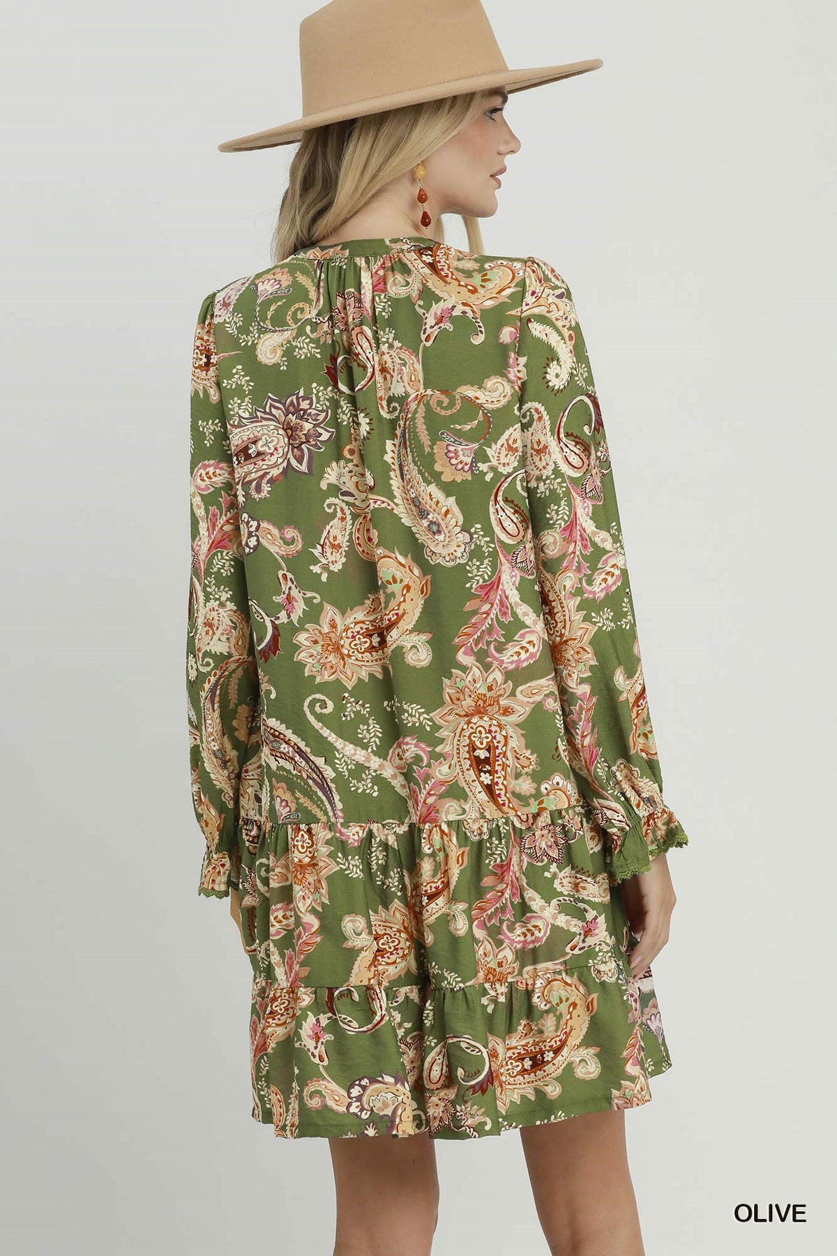 Paisley Print Tiered Dress