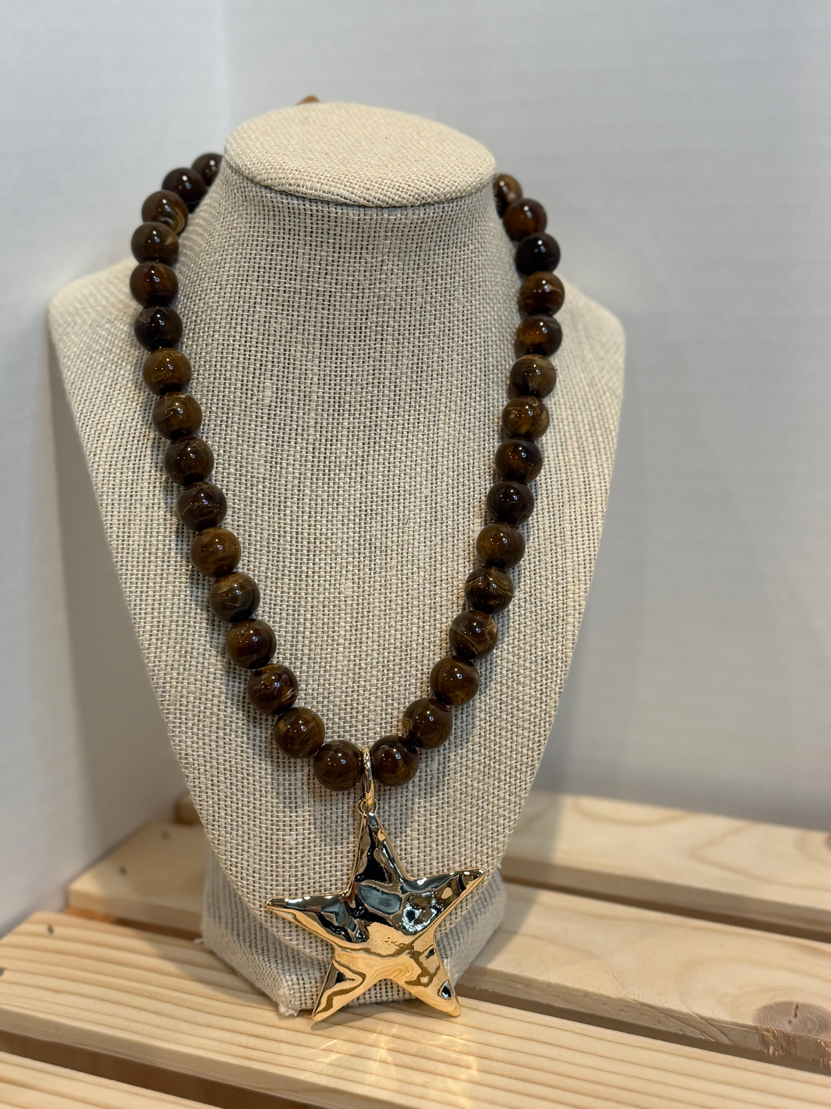 Beaded Necklace with Star Charm