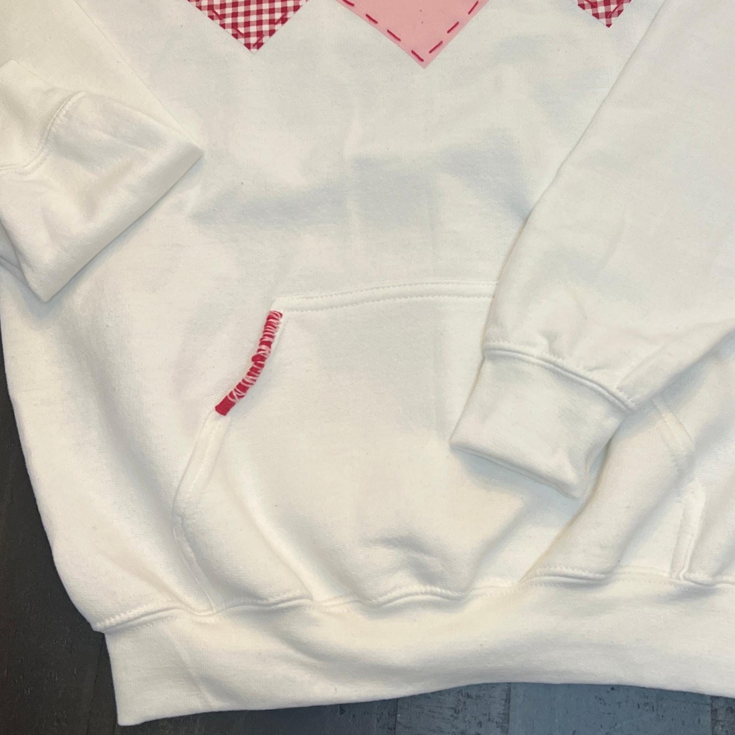 Heart Patchwork Hoodie Handmade with Love