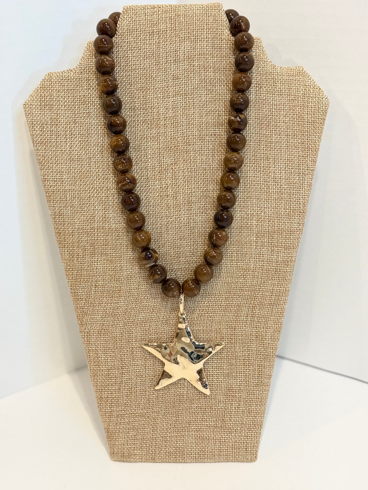 Beaded Necklace with Star Charm