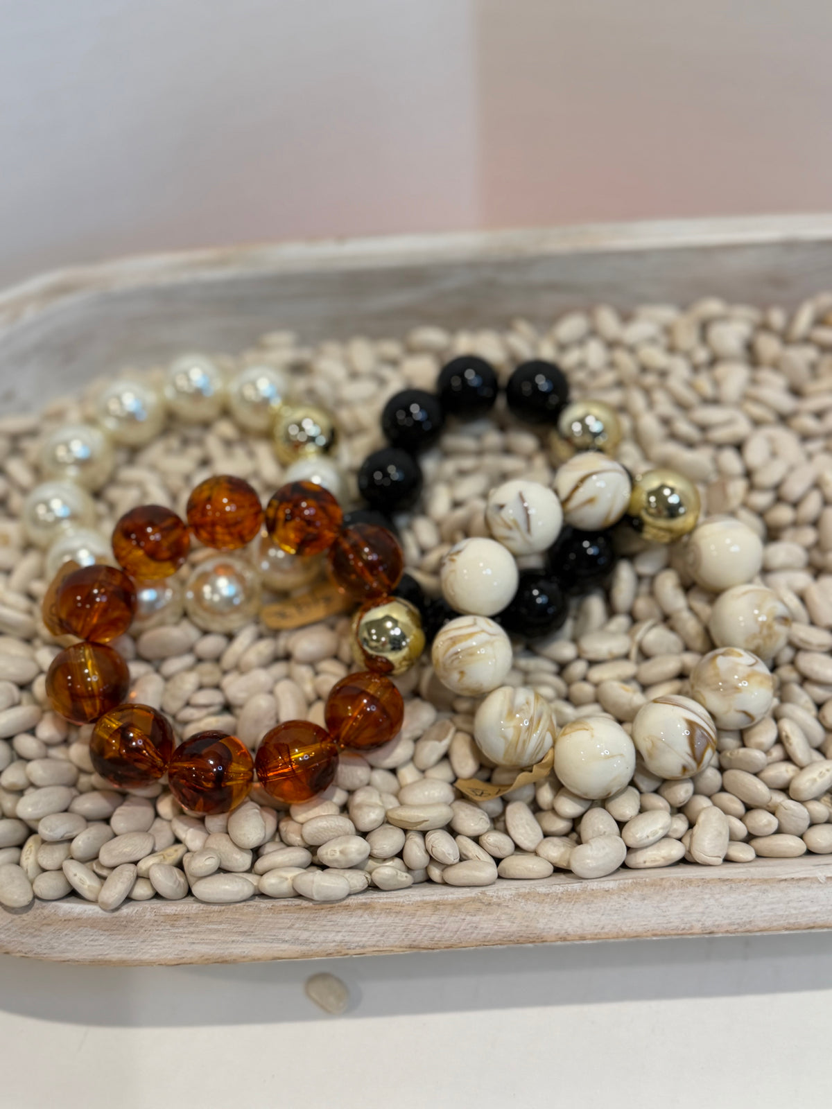 Large Beaded Bracelet with Gold Bead