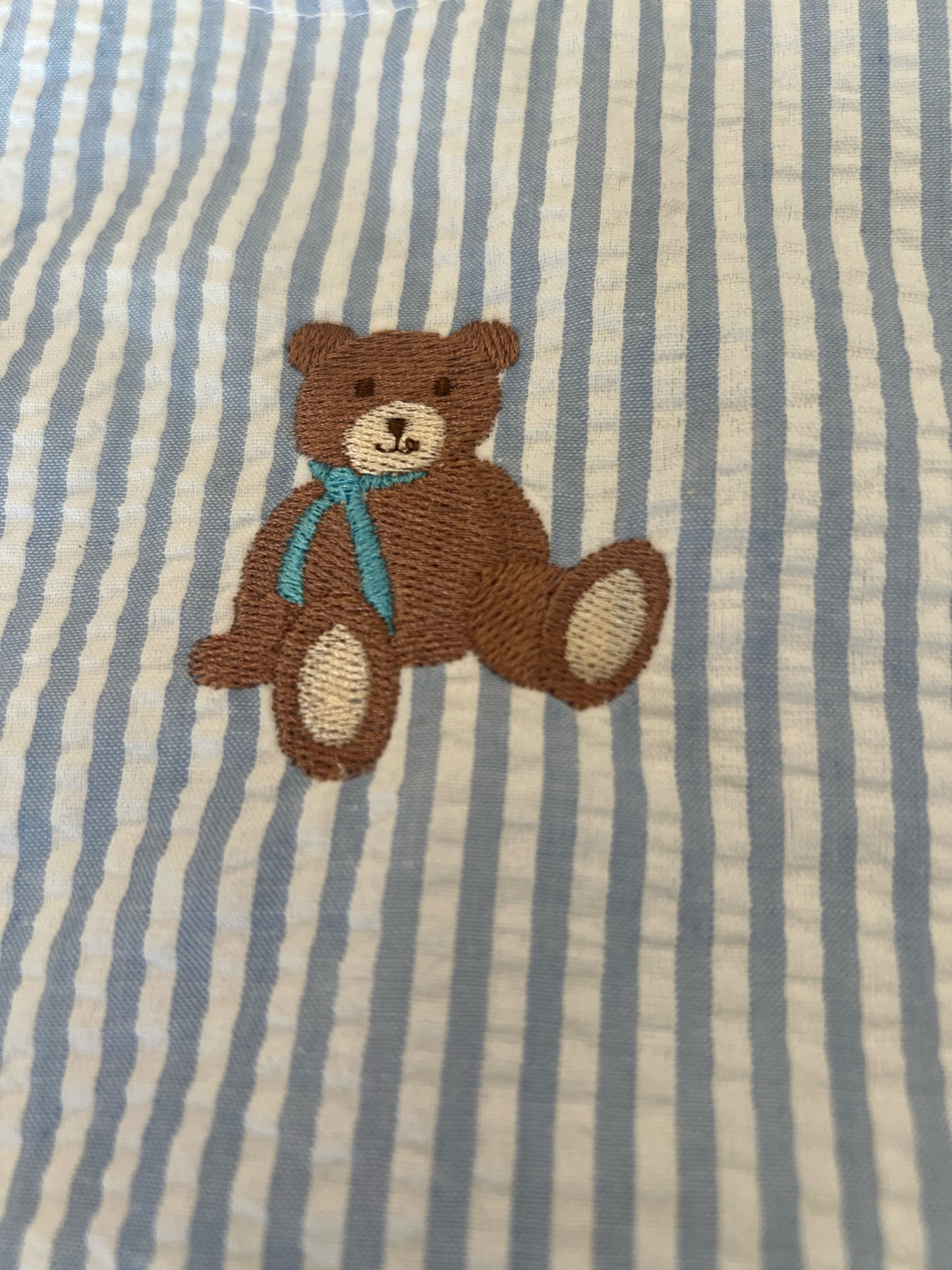 Baby Blue Bear Seersucker
