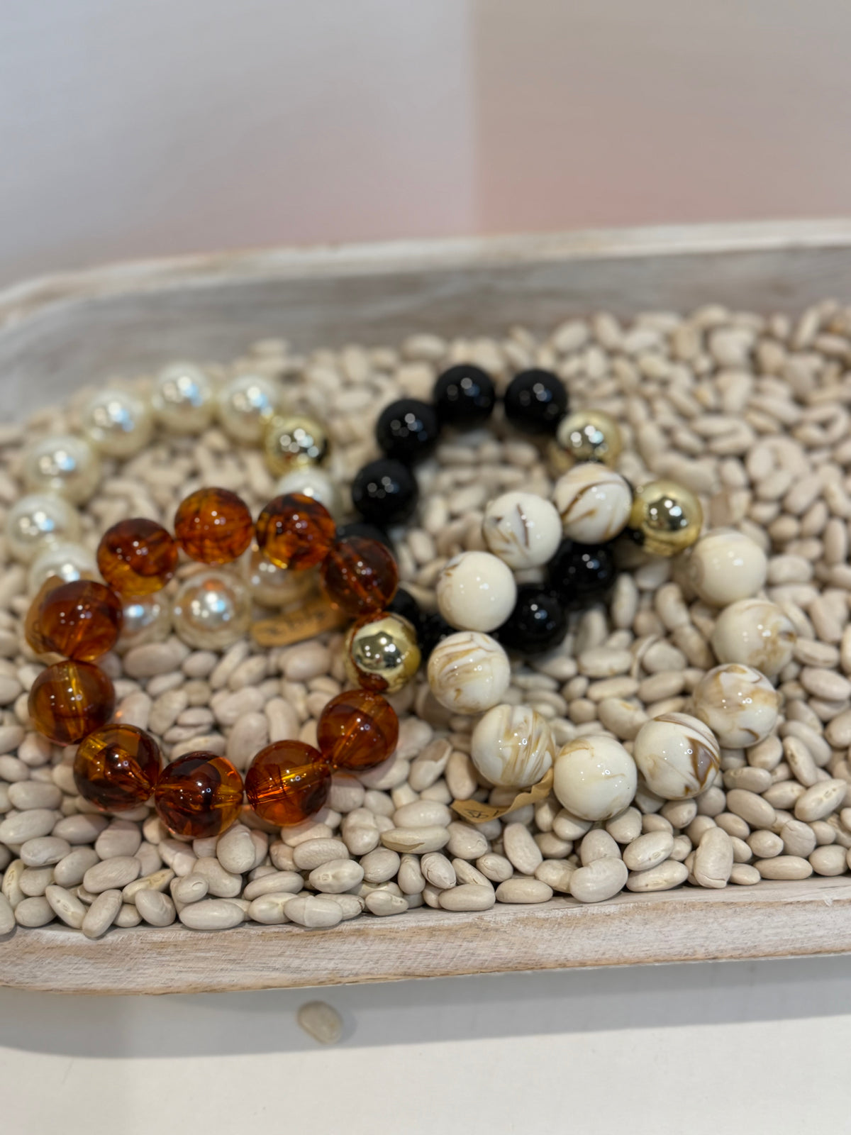 Large Beaded Bracelet with Gold Bead