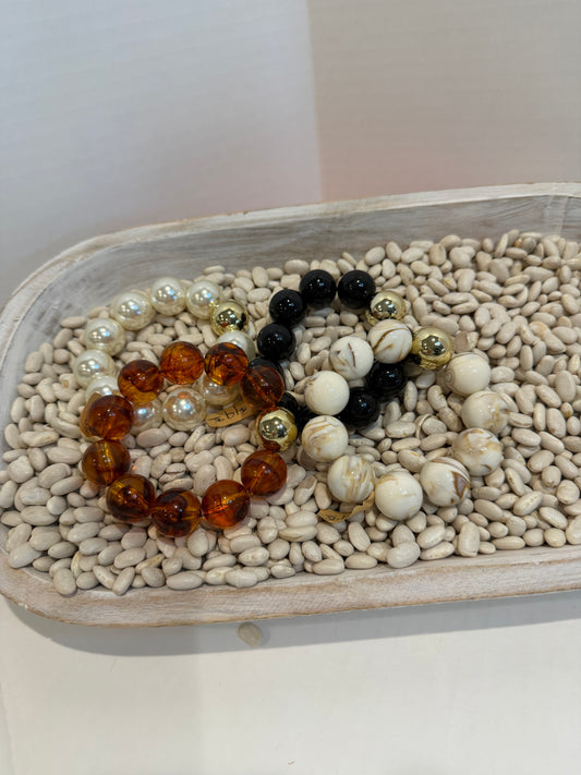 Large Beaded Bracelet with Gold Bead