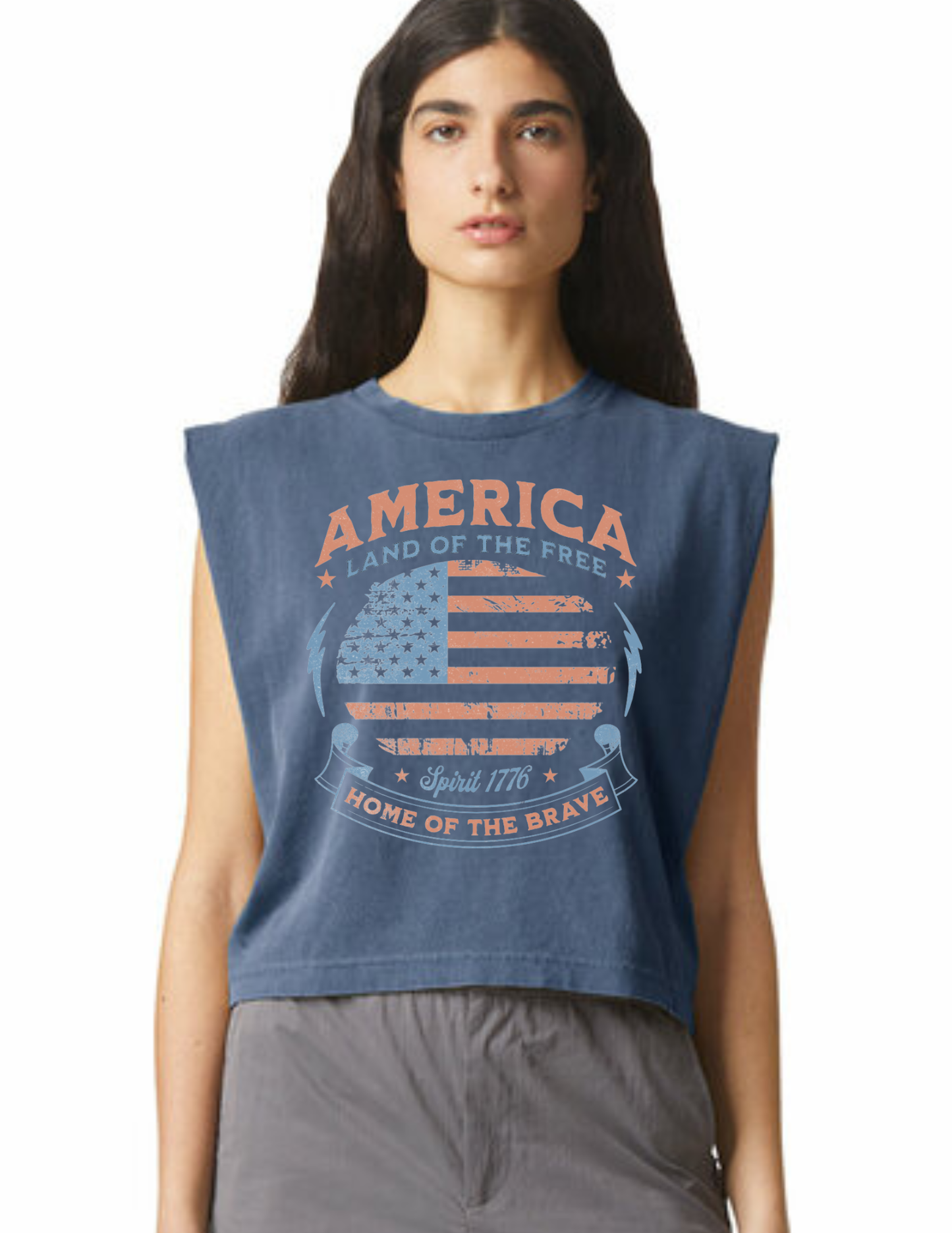 American Cropped Muscle Tee