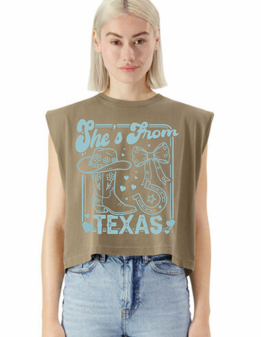 She’s From Texas Crop Tee