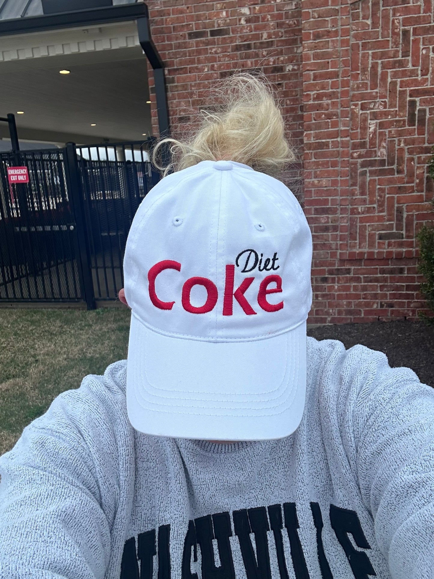 Diet coke pony tail hat.. “Ice. Straw. Can. Repeat