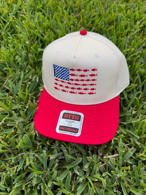 American Fishing Flag Canvas Hat