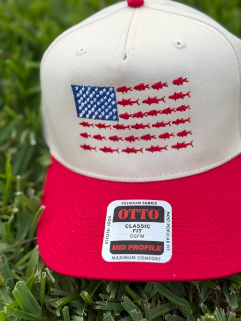 American Fishing Flag Canvas Hat