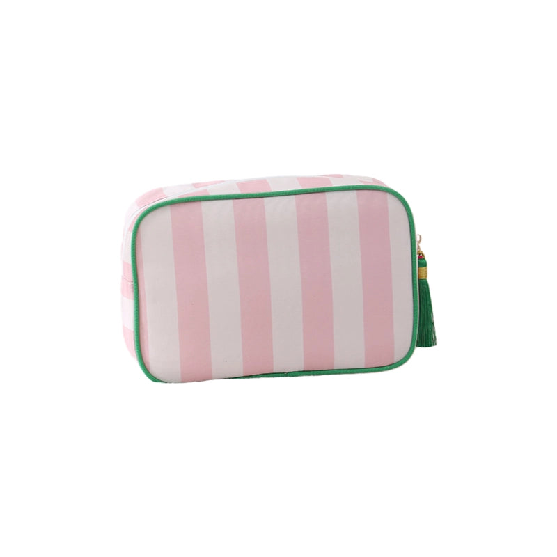 Striped Cosmetic Bag – Simple & Fresh Travel Makeup and Toiletry Pouch
