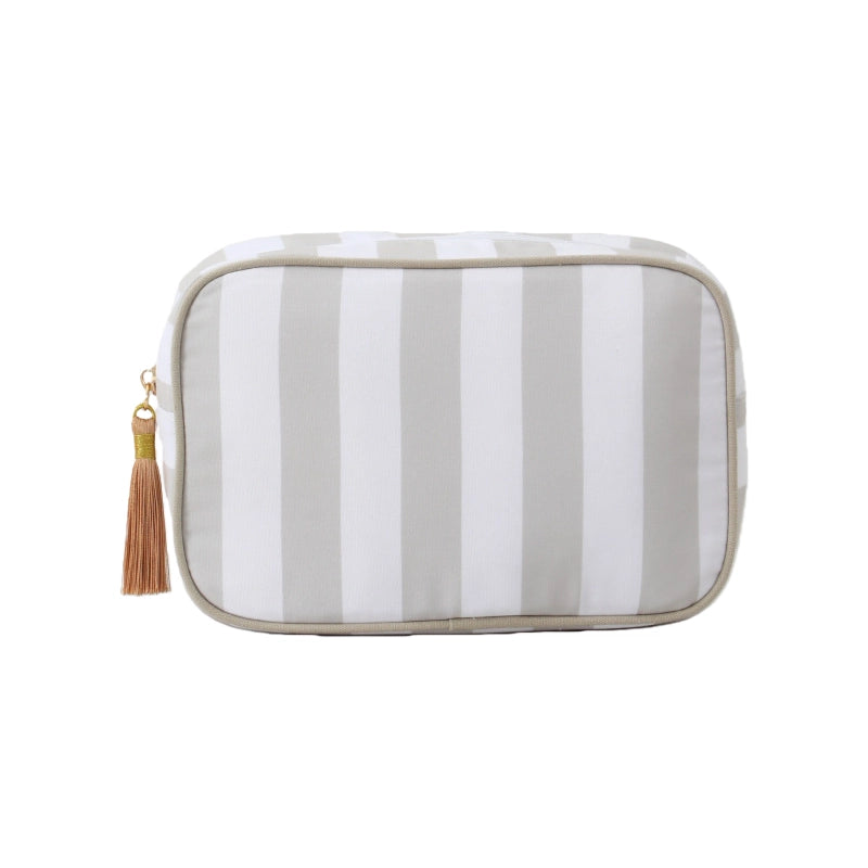 Striped Cosmetic Bag – Simple & Fresh Travel Makeup and Toiletry Pouch