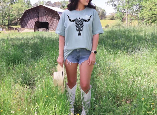 Western Decorative Skull Shirt